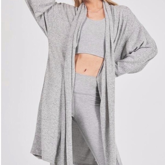 🆕O/S JOAH BROWN ETOILE SALT & PEPPER OVERSIZED CARDIGAN RIBBED BLACK & WHITE - Picture 13 of 16